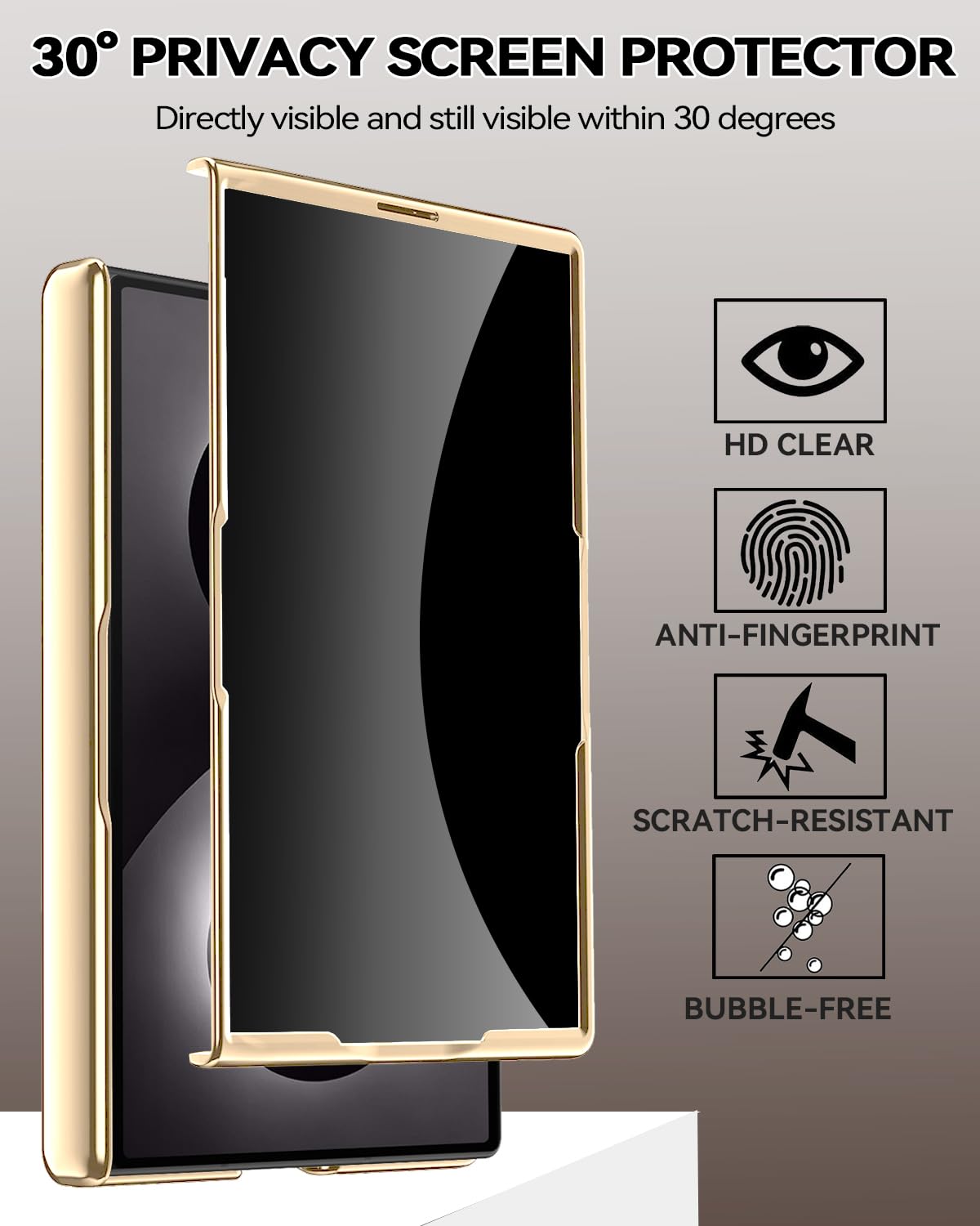 Custodia in pelle per Samsung Galaxy Z Fold 8 con supporto magnetico ad anello, [compatibile Magsafe] Bulit in Privacy Screen Protector copertura completa cerniera custodia in pelle per Z Fold