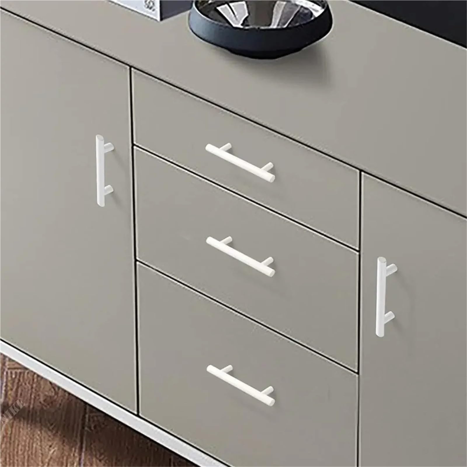 5 Pcs Classic Cabinet Handles Dresser Drawer Pulls, Bathroom Hardware, 96mm Hole Centers(Black)