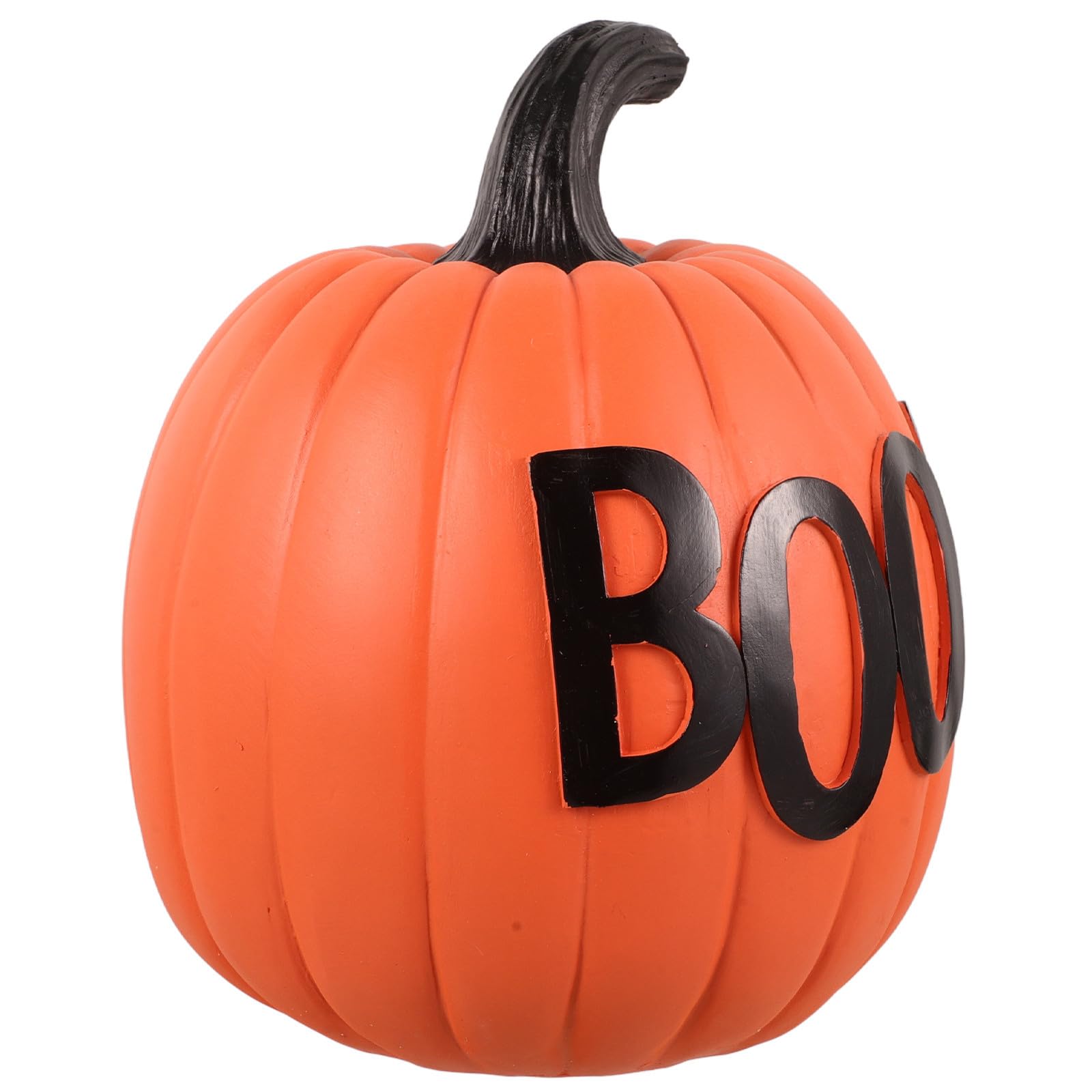Citrouille artificielle Halloween orange Luxshiny avec base plate et détails en résine