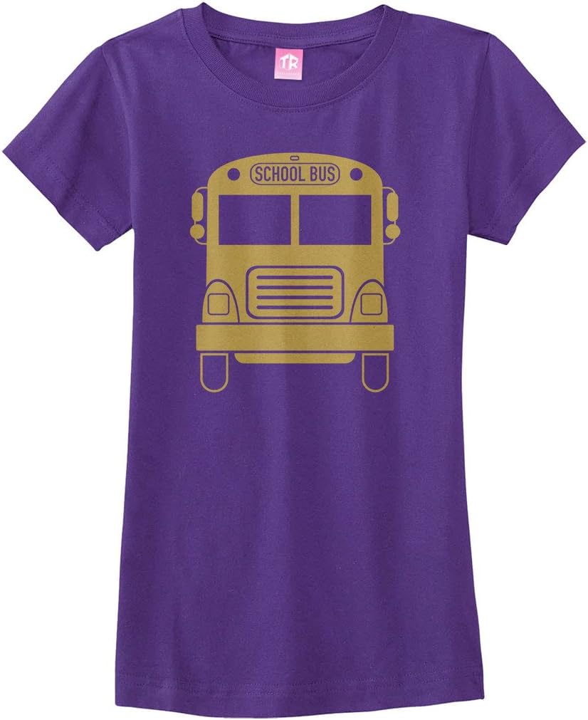 Threadrock Big Girls' Gold School Bus Fitted T-Shirt