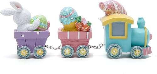 Miniatura 3 de Hodao Figuras de tren de gnomos para el día de Pascua de 875 pulgadas decoraciones de tren de Pascua decoración de conejo de primavera figuras de
