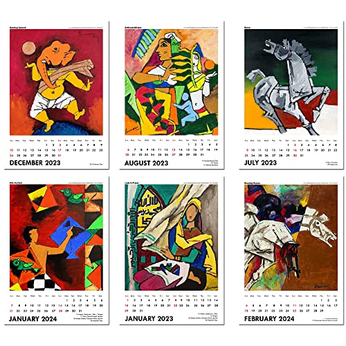 Image of Tallenge - M F Husain - Art By Indian Master - 2026 desk Calendar - 6 x 9 Inches (Paper, Desk Calendar)