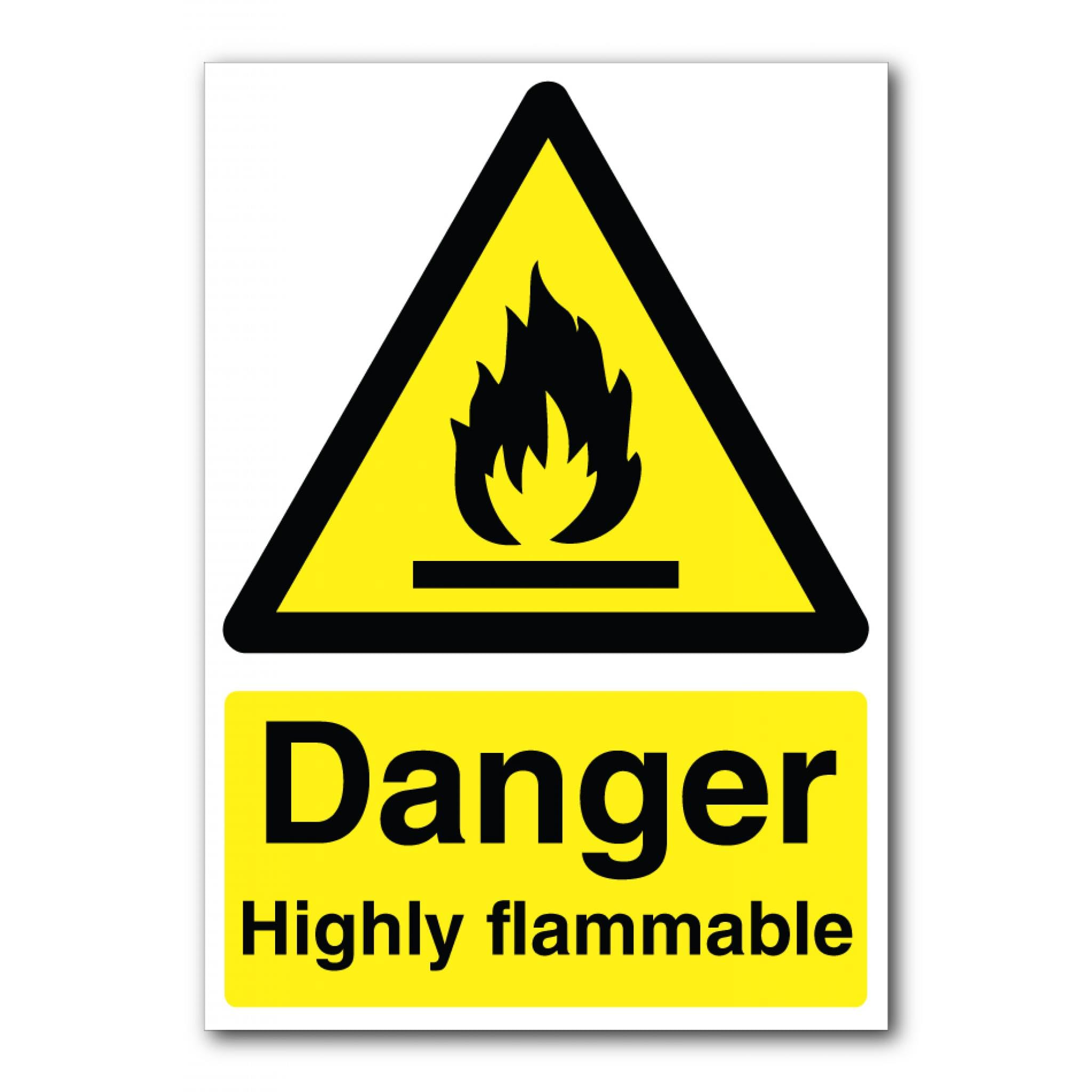 Danger Highly Flammable Sign, 12x8 Inch Metal Tin Sign, Hazard Warning Plaque for Flammable Goods Storage Areas