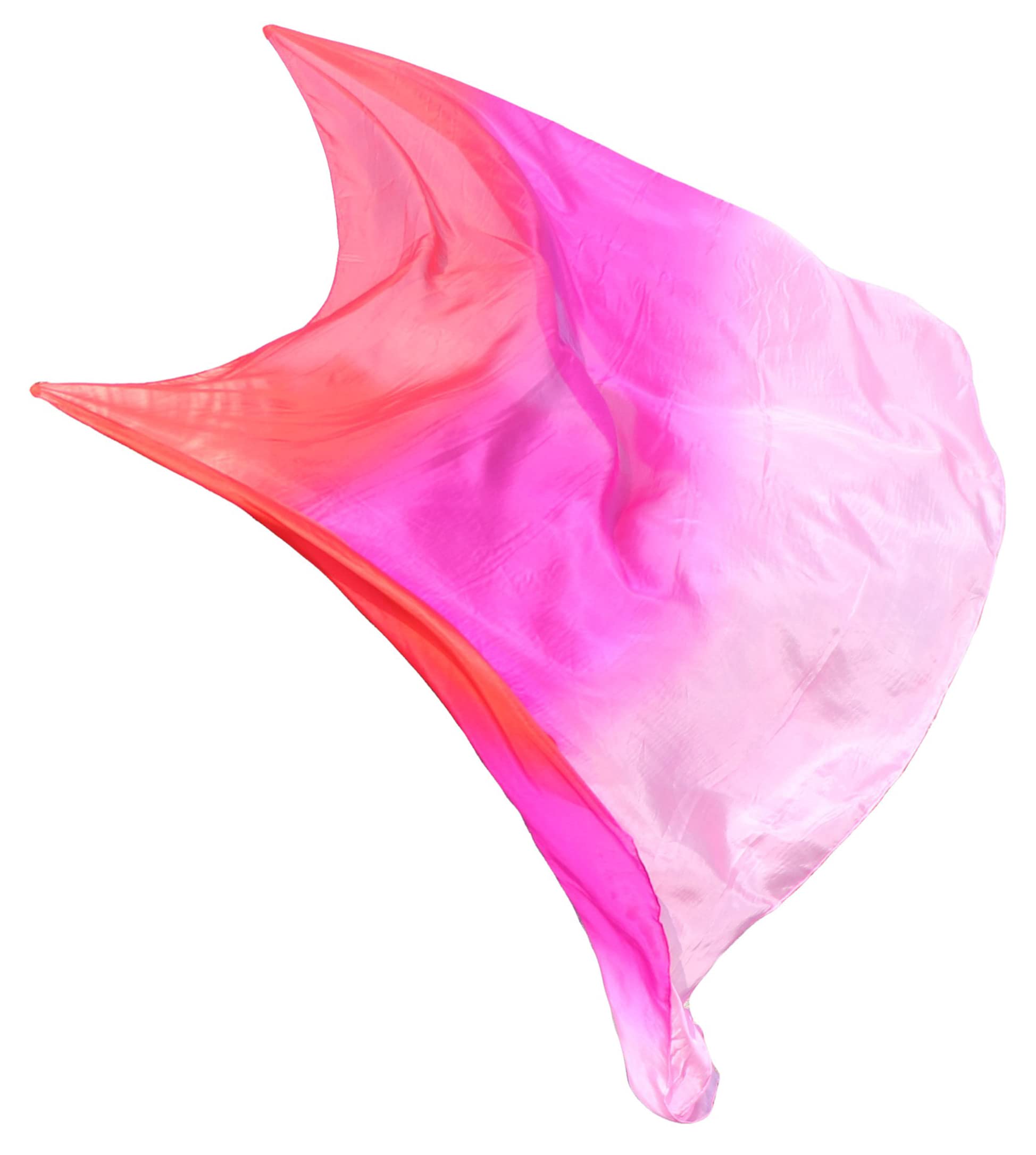 Winged Sirenny 3-Tone Flowy Luxury Bellydance Silk Scarf with Hand Rolled Edges, Lightweight Liquid Oriental Dance Veil