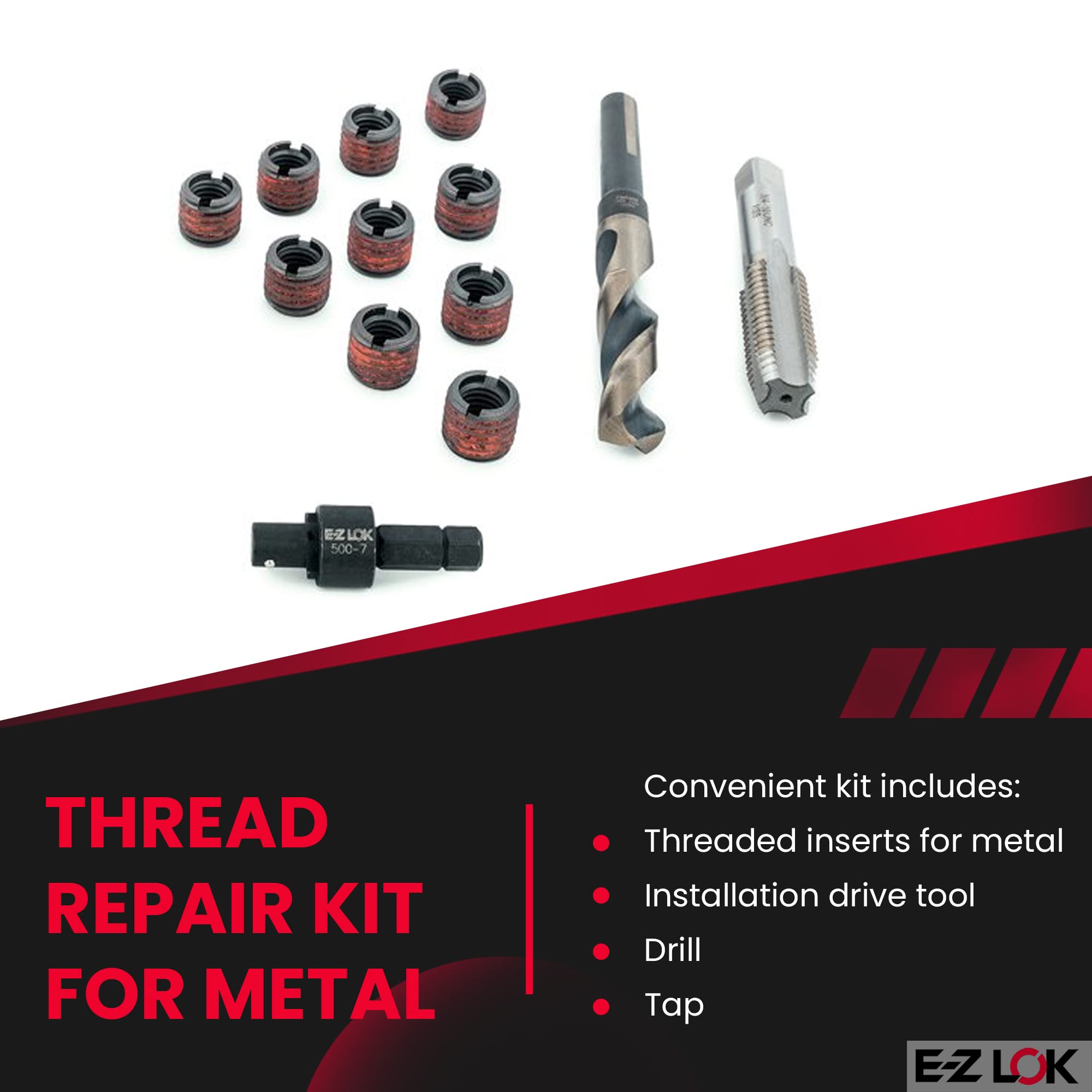 M6x1 Helicoil E-Z Lok SK20415 Helical Threaded Insert Kit, 304