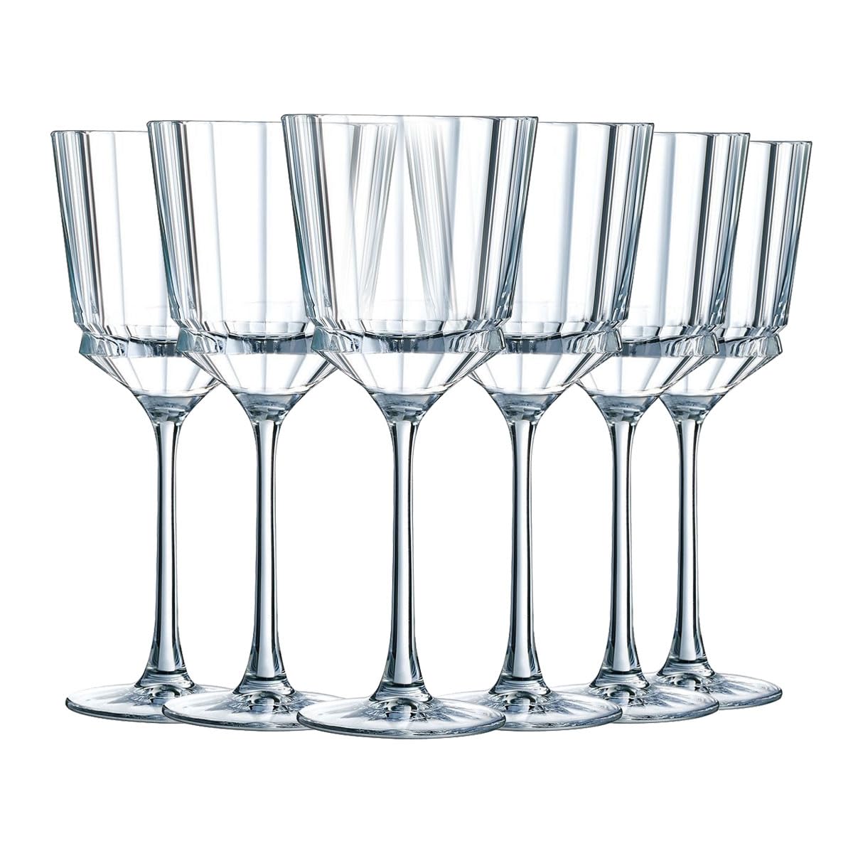 Cristal d'Arques - Kollektion Macassar - Weinglas 35cl, glänzend und sehr widerstandsfähig, 6 Stück - verstärkte Verpackung, für den Online-Verkauf geeignet.