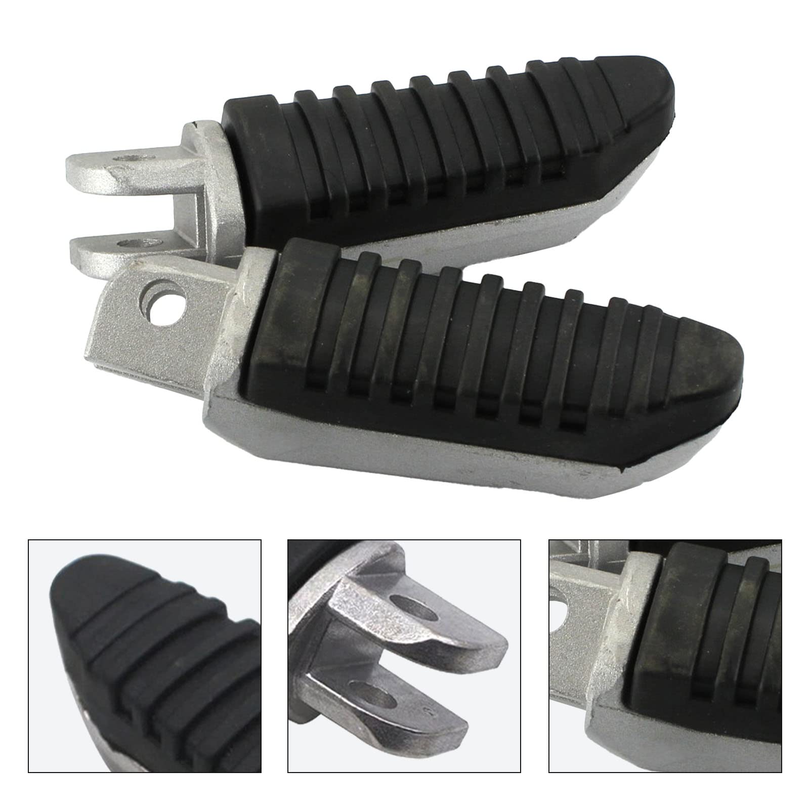 Pedalini per Motocicletta in Alluminio con Gomma – Poggiapiedi Comodi per Moto Elettriche e Tradizionali, 2 Pezzi, Design Ergonomico e Antiscivolo, Adatti per,