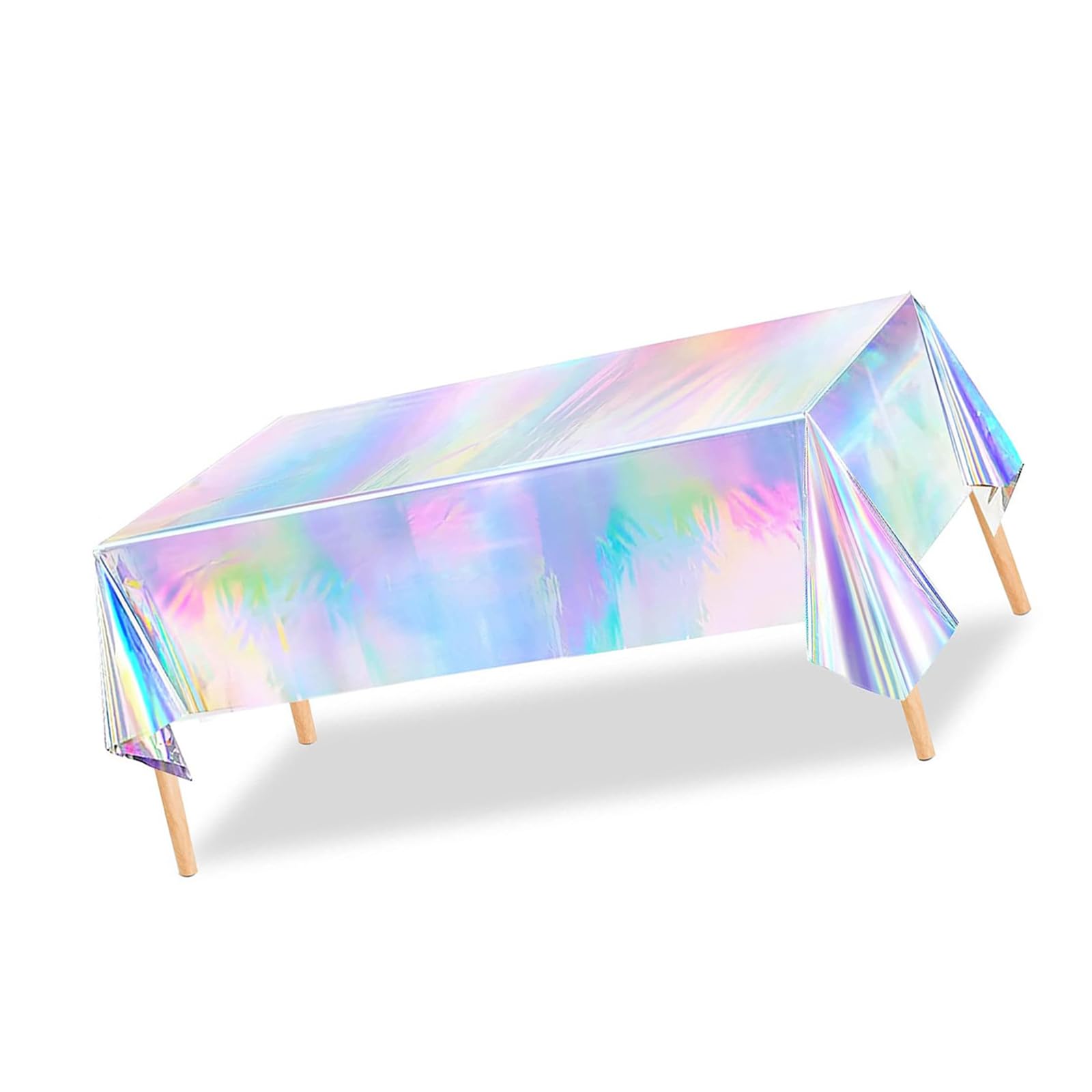 Woedpez Festives Tablecloth Shinys Iridescents Design Holidays Celebration Decoration Holographics Birthday Tablecloth