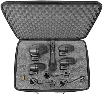 Shure PG ALTA 5-Piece Drum Microphone Kit for Performing and Recording Drummers - Includes Mics, Mounts and Cables with Options for Kick Drum, Snare and Tom (PGADRUMKIT5)