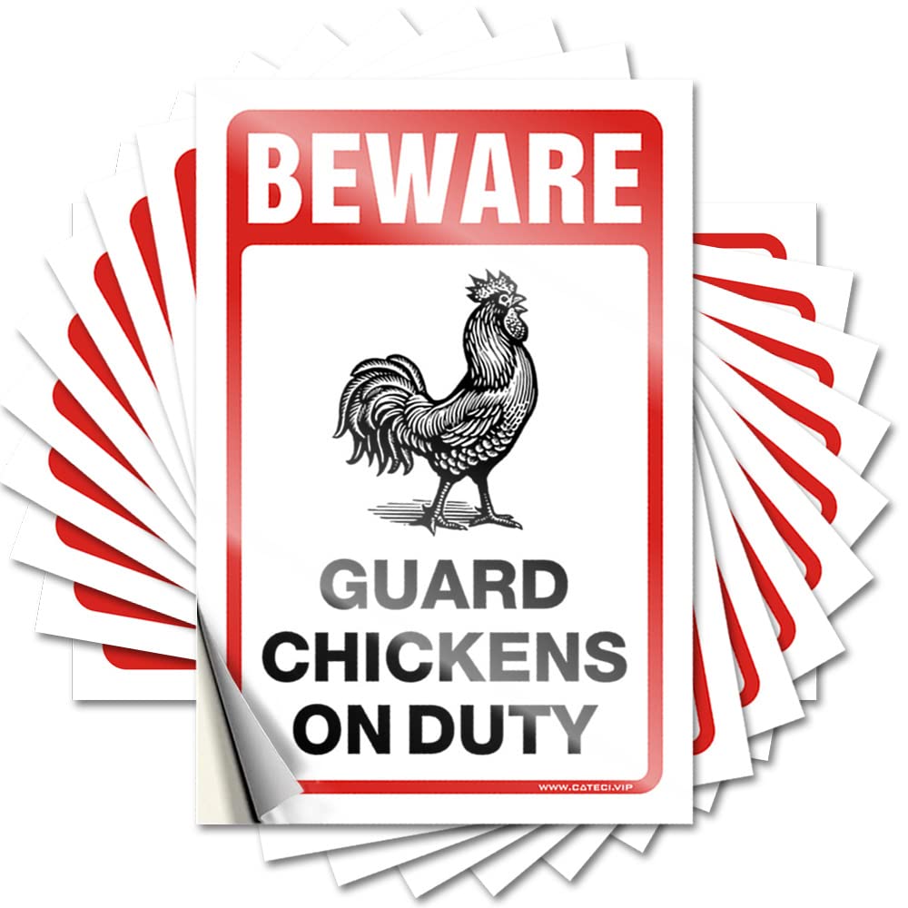 Summer Decal, Tent Accessories for Inside Case Beware! Guard Chickens On Duty | Funny Quote Math Decals(6X9CM)