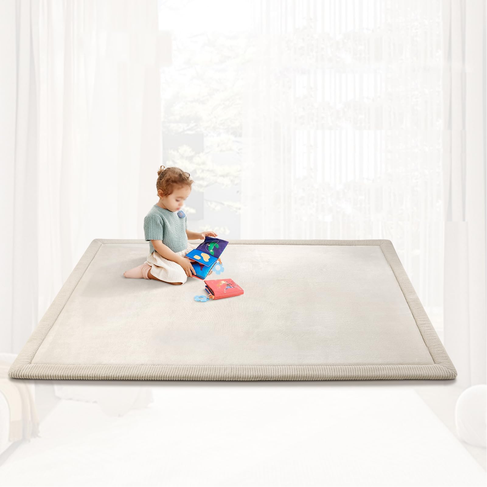 Alfombra Bebe Acolchada Plegable, Alfombra Bebe Antideslizante, Alfombra Bebe Gruesa Antideslizante, colchoneta para Gatear para Bebes, Colchoneta Bebe Suelo Habitacion 2CM 120 x 180 cm