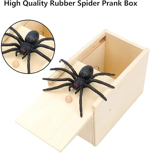 Miniatura 3 de WIQUE - Caja de bromas con diseño de araña, divertida, de madera, hecha a mano, con diseño de asusto, con burbujas emergentes