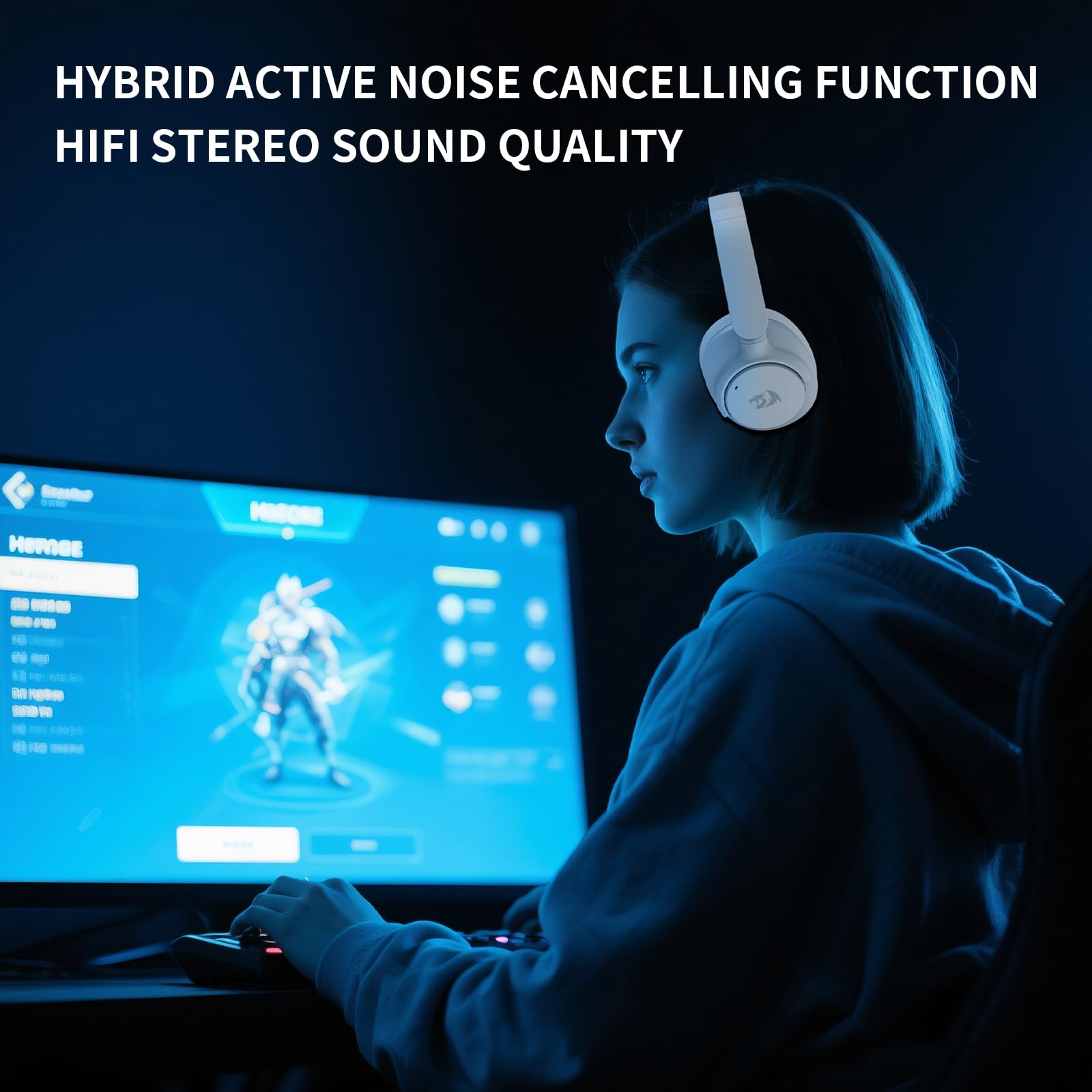 Redragon H610 Auriculares Gaming Inalámbricos ANC BT 5.3 50 Horas