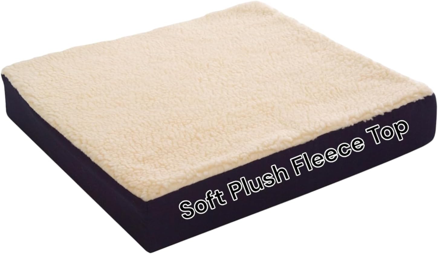 Essential Medical Supply Fleece Covered Mobility and Comfort Seat Cushion - Comfortable Wheelchair Seat Cushions, Extra Padded Support for The Chair and Wheelchair Users - 18 in X 16 in X 3 in