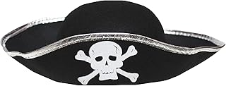 Sombrero de pirata unisex, color negro