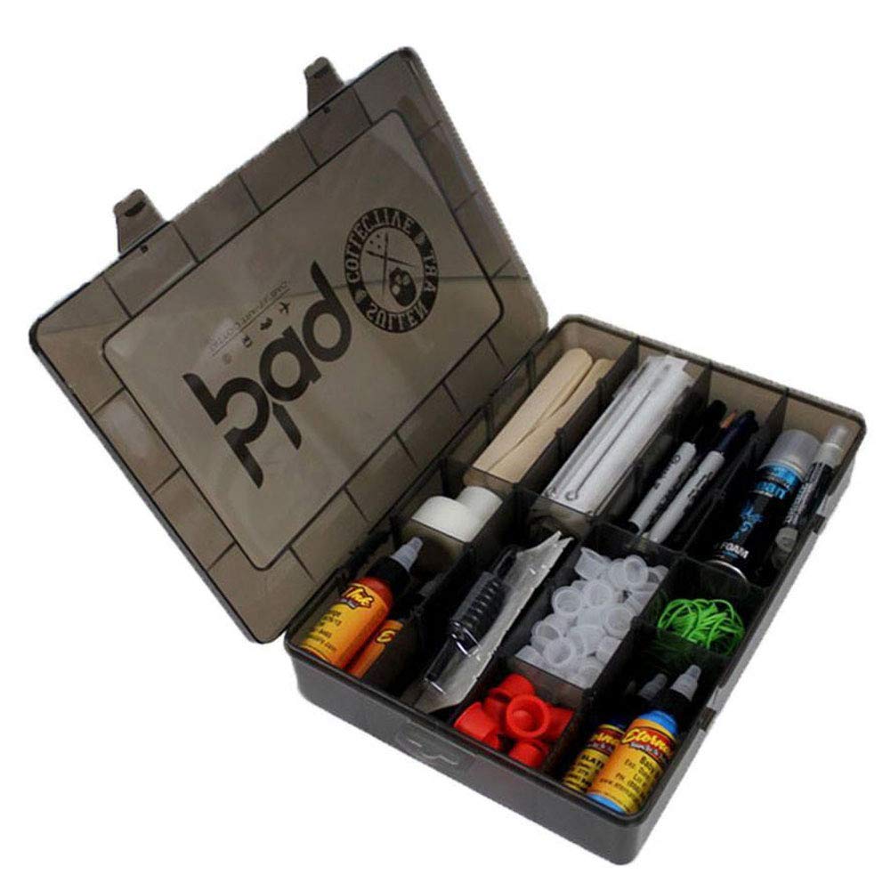 SullenArt Co. Blaq Paq Travel Carrying Case with Adjustable Slotted Trays Smoked Black