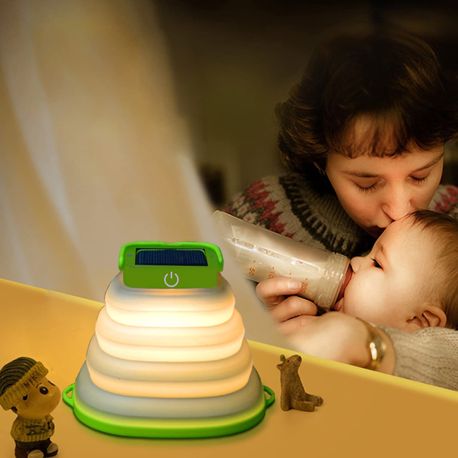 Flatware Linterna LED para Acampar Recargable, Linterna con energía Solar, Luces de Emergencia USB Plegables con 3 Modos para Acampar, IR de excursión, Tienda de campaña