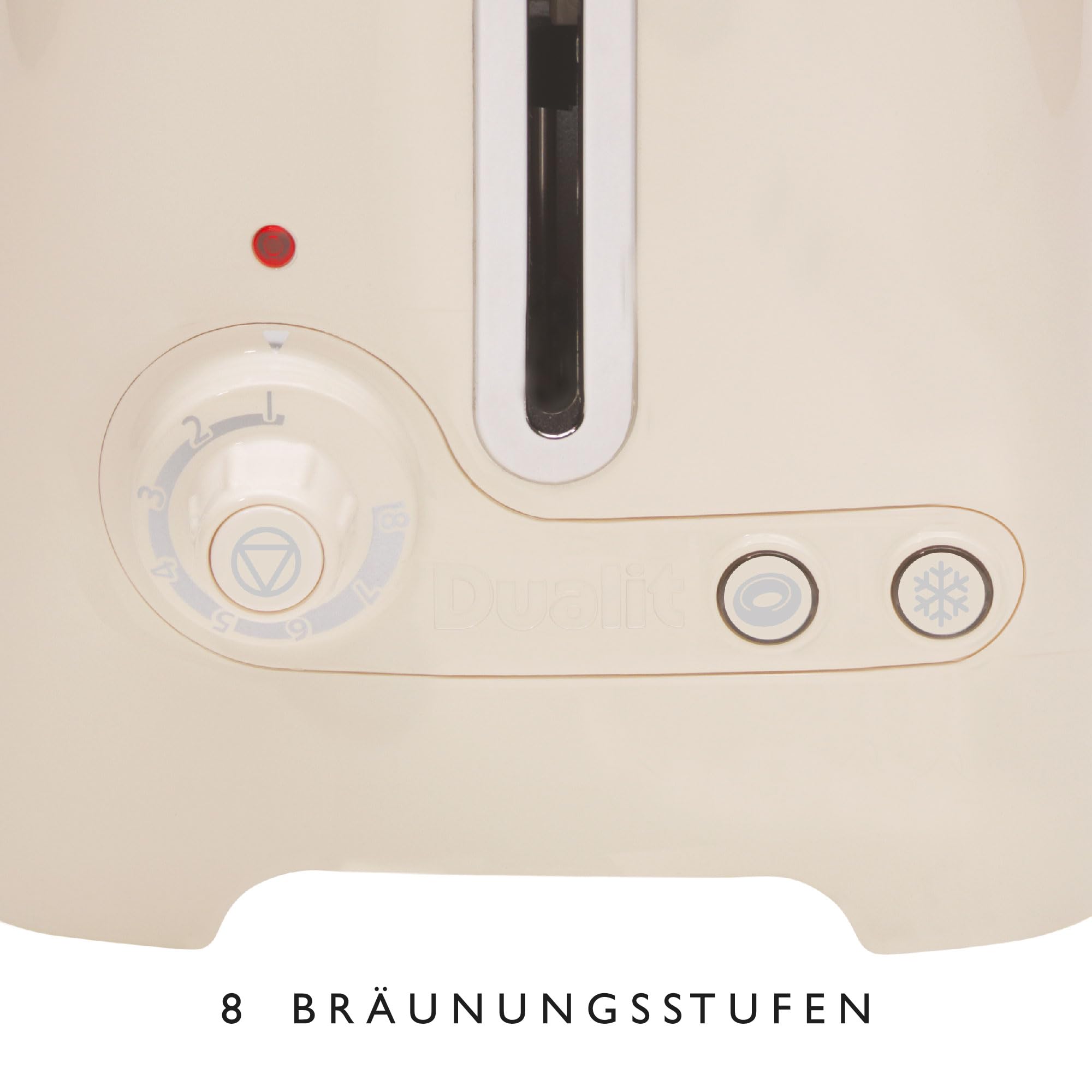 Dualit Lite Tostadora de Pan 2 Rebanadas - 1,1kW / Tuesta 60 Rebanadas en Una Hora – Pulido con Borde Blanco Lienzo Gran Brillo – Ajuste Bagel y Descongelar – Tostadora Ranura Ancha 36mm