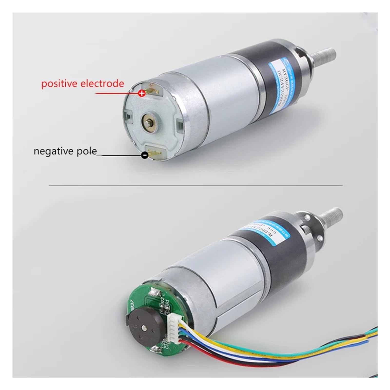 Moteur réducteur planétaire à courant continu 12 V/24 V, couple élevé 100 kg/cm, avec encodeur, vis filetée M8, mm(12V 11RPM)