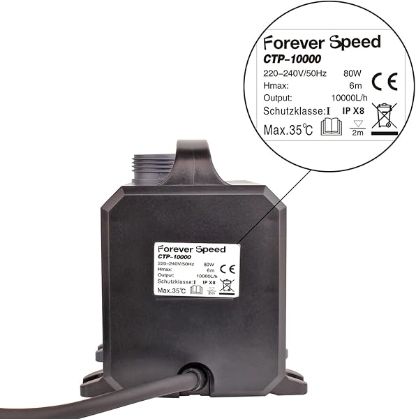 Forever Speed Bomba de agua para estanque (3000-12000 L/H) - 2