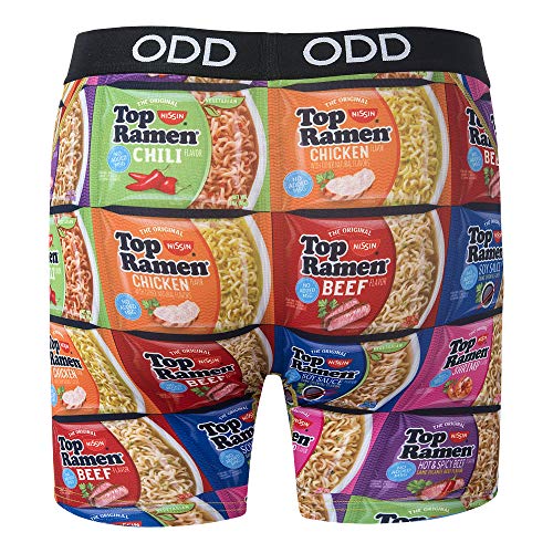 Odd Sox Men's Funny Underwear Boxer Briefs, Top Ramen and Cup Noodles Soup Flavors, Novelty Print2