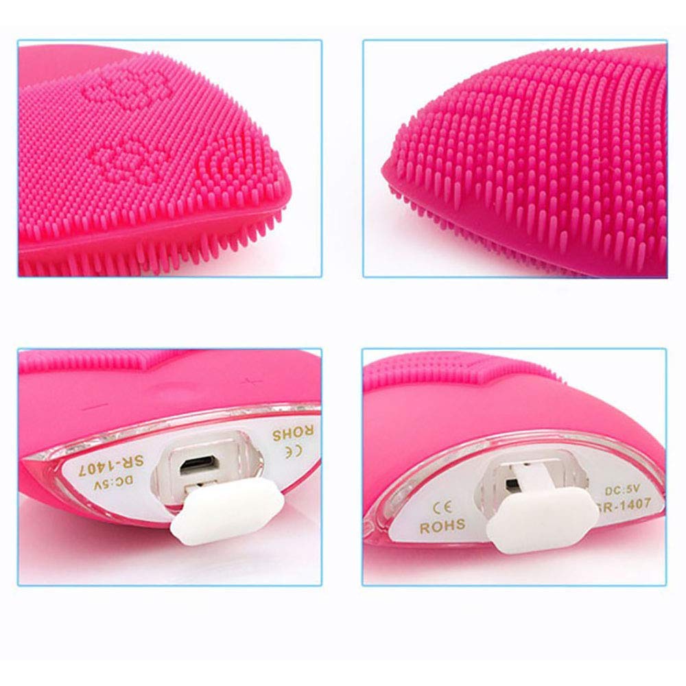 MU Silicona eléctrico cepillo limpiador facial, la piel impermeable Care Spa masajeador para Cuidado de la piel, belleza herramienta Dispositivo Limpiador de Poros,C