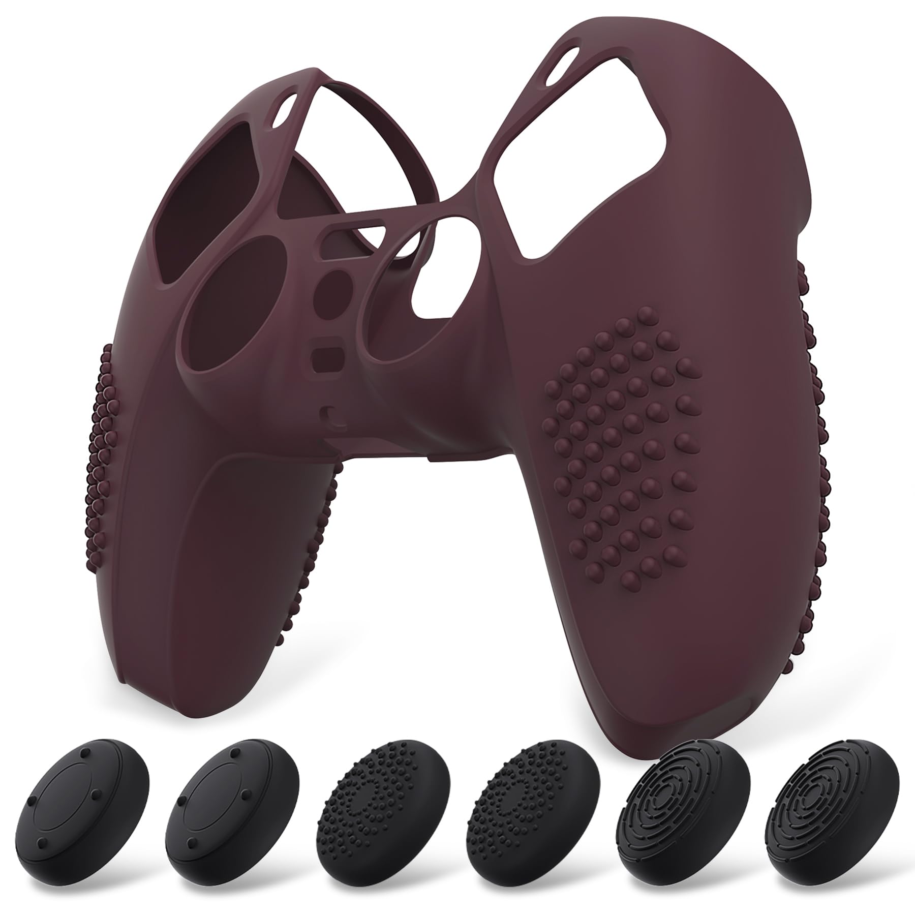 eXtremeRate PlayVital Funda de Silicona para ps5 Mando - Carcasa Protectora con 6 Tapas de Joysticks, Impermeable, Resistente y Antideslizante, Funda de Goma Suave, 3D Tachonado (Matcha Verde) — view 13