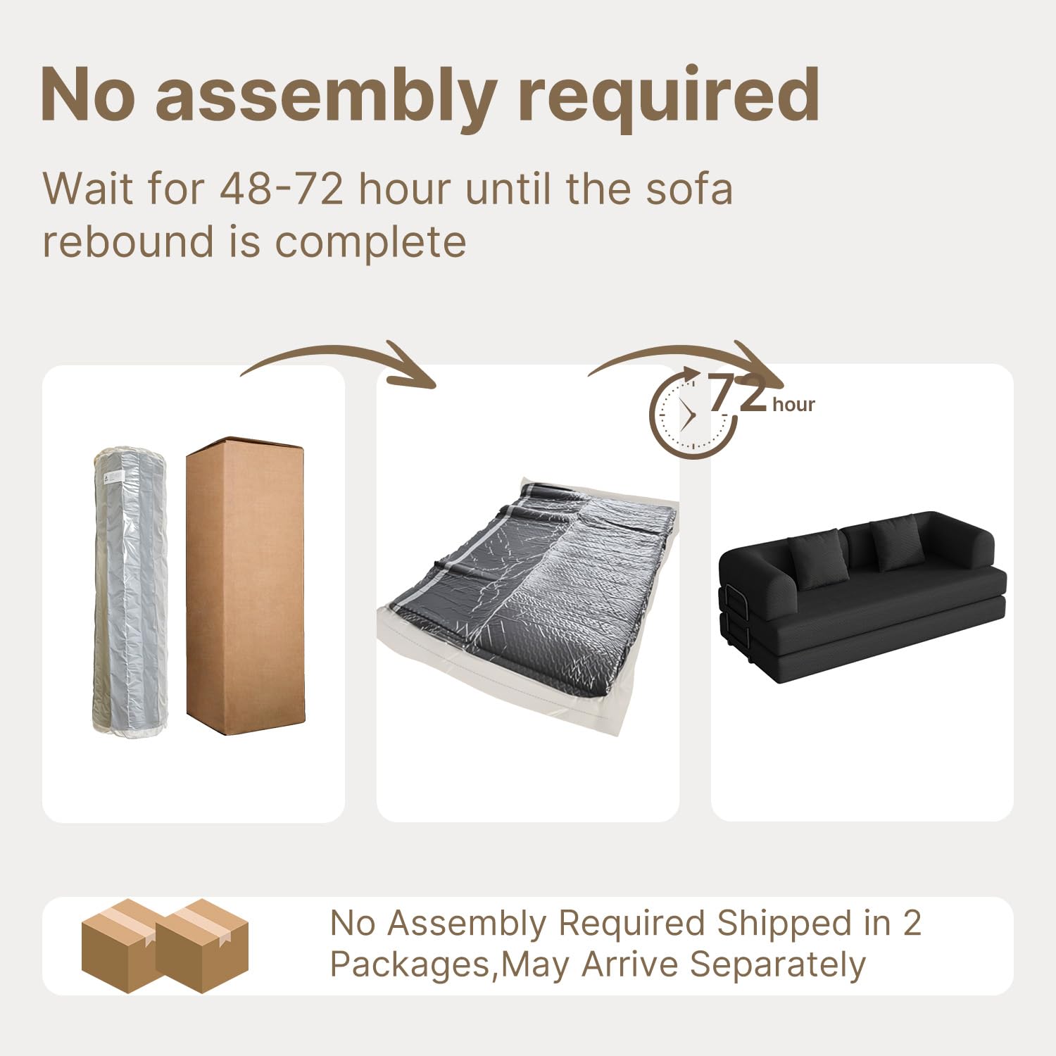 Xbro Sofa z funkcją spania 200 cm, 5 w 1, składana, bez stelaża, z podłokietnikami i 2 poduszkami, materiał sztruksowy, rozkładana sofa do salonu, sypialni, pokoju gościnnego, 200 x 100 x 61 cm
