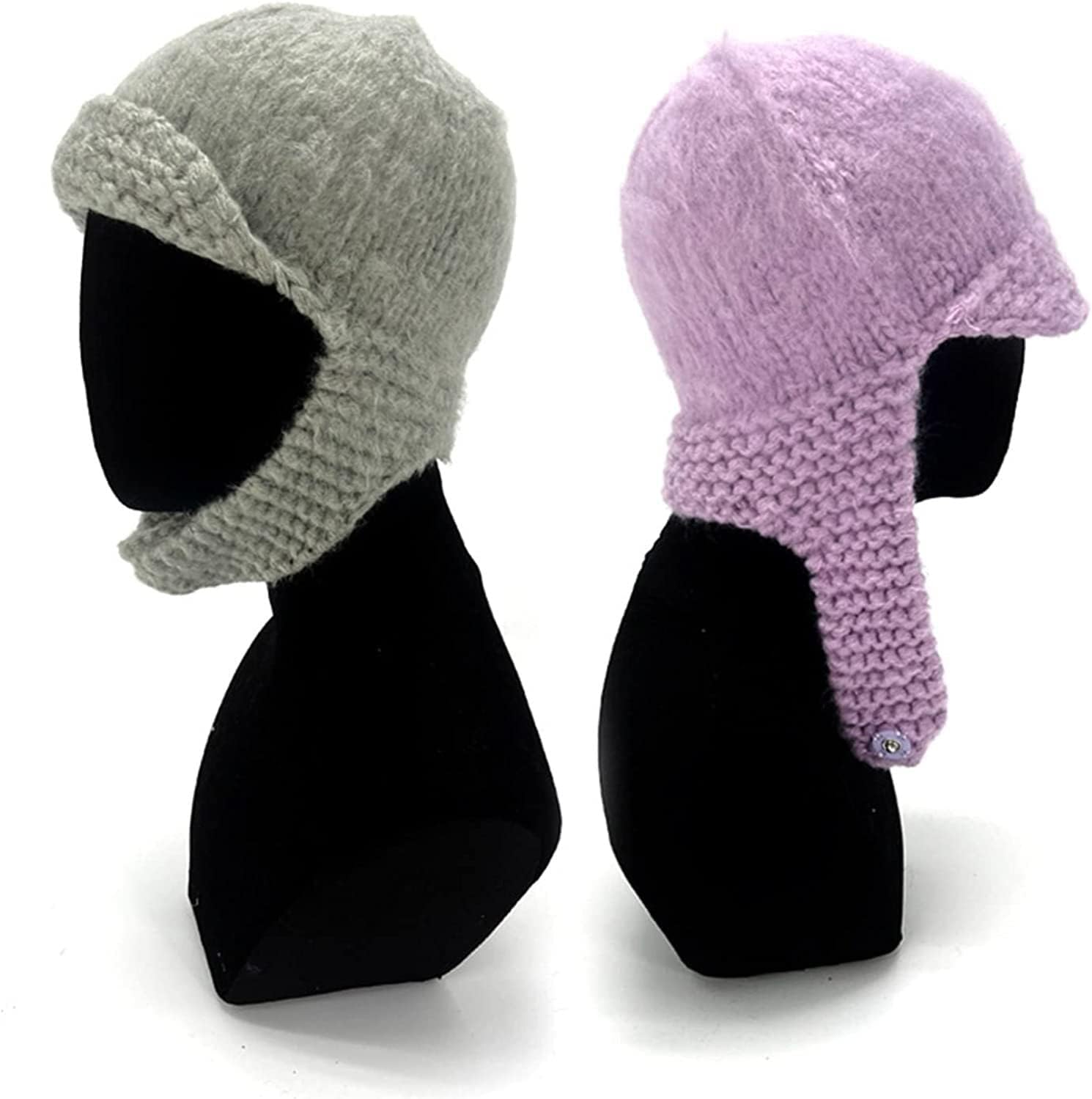 SKUZA Knitted Hat,Knitted Beanie Hats Bomber Hat Autumn Winter Fashion Knit Hats Earflap for Girls Crochet Trapper Earflap