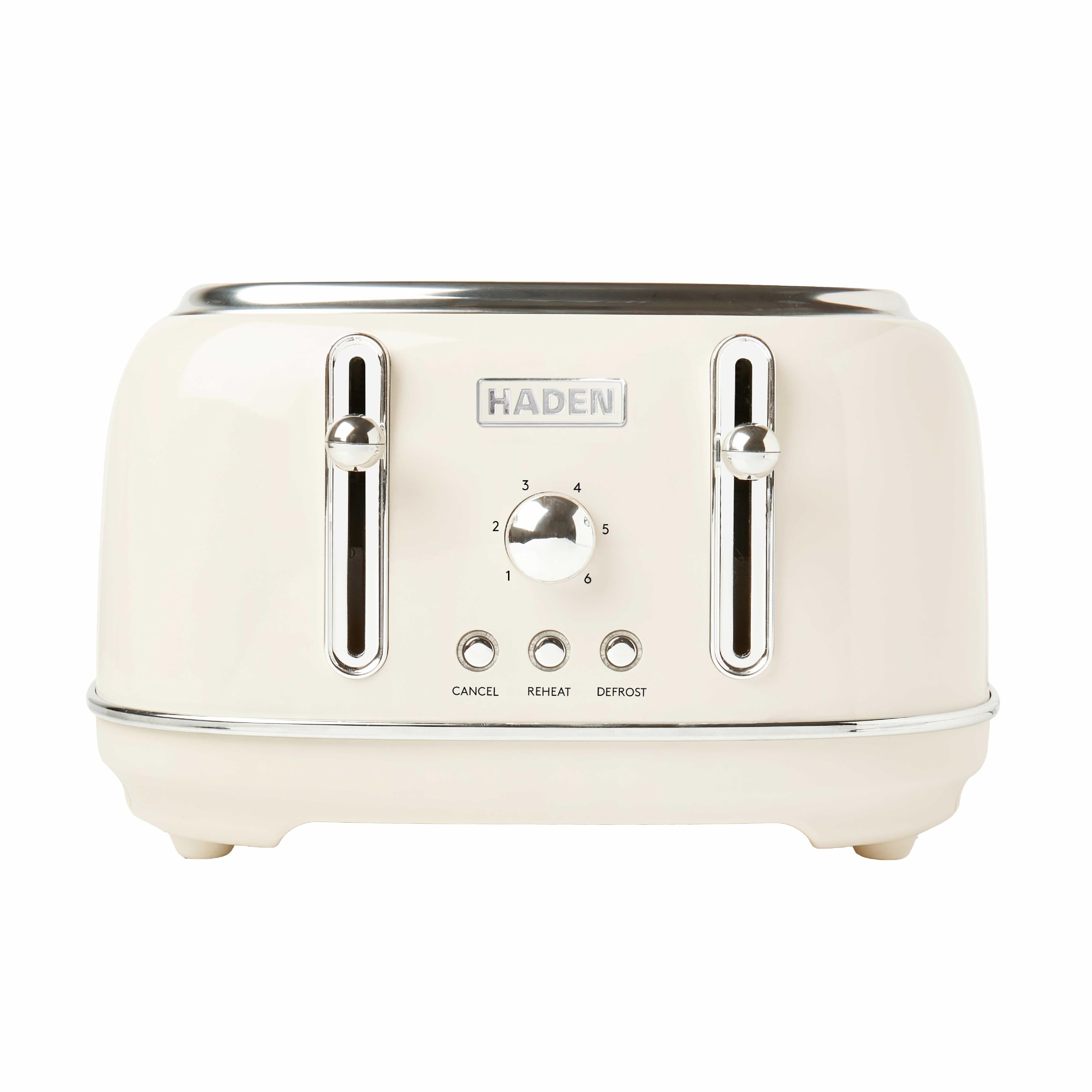 Haden Highclere Cream Toaster4 Slice Electric Stainless-Steel Toaster With Reheat And Defrost Functions from B&Q