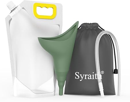 Female Urinal, Reusable Female Urination Device, Standing or Squatting Pee Cups Car Travel Pee Girl, with Connecting Tube and 1500ml Collection Bag, Suitable for Camping, Travel, Driving and More