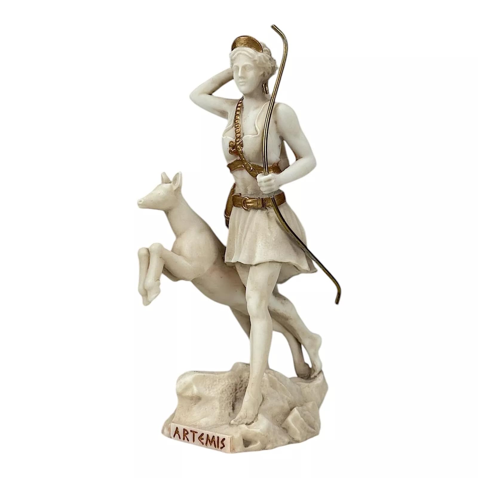 Artemide, statua della dea della caccia, 17 cm, con patina grigia