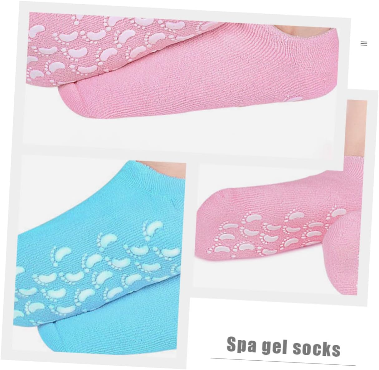 3 Pairs Cotton Moisturizing Foot Socks with Non-Slip Dots for Home Spa