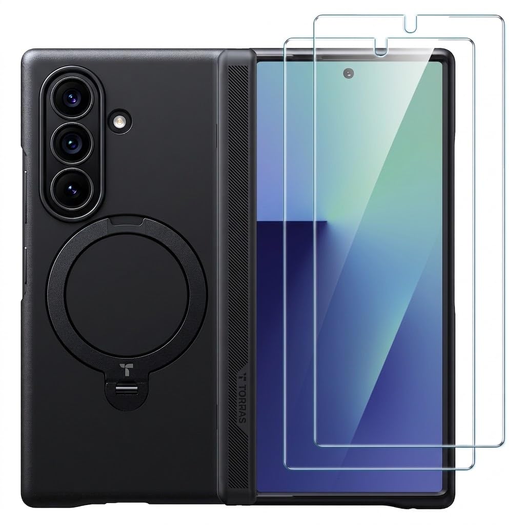 Photo 1 of TORRAS Q3 Spin for Galaxy Z Fold 7 Case with 360 Magnetic Stand, Black