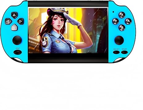 HLF MP4 Video Game Console 4.3 inch Dual Joystick Built-in 3000 Retro Games Support Arcade CPS/gba/gbc/gb/SFC/fc Video/Music/E-Book AV Out Rechargeable Lithium Battery Childrens GiftBlue