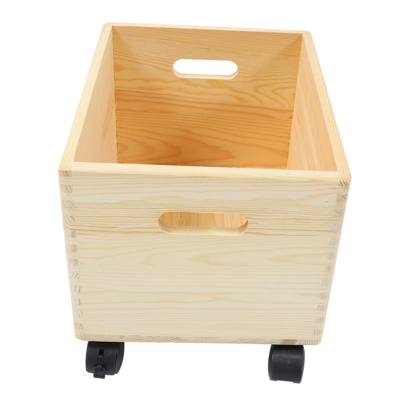 Boîte de rangement en bois multifonctionnelle grand volume avec organisateur à roulettes ABS