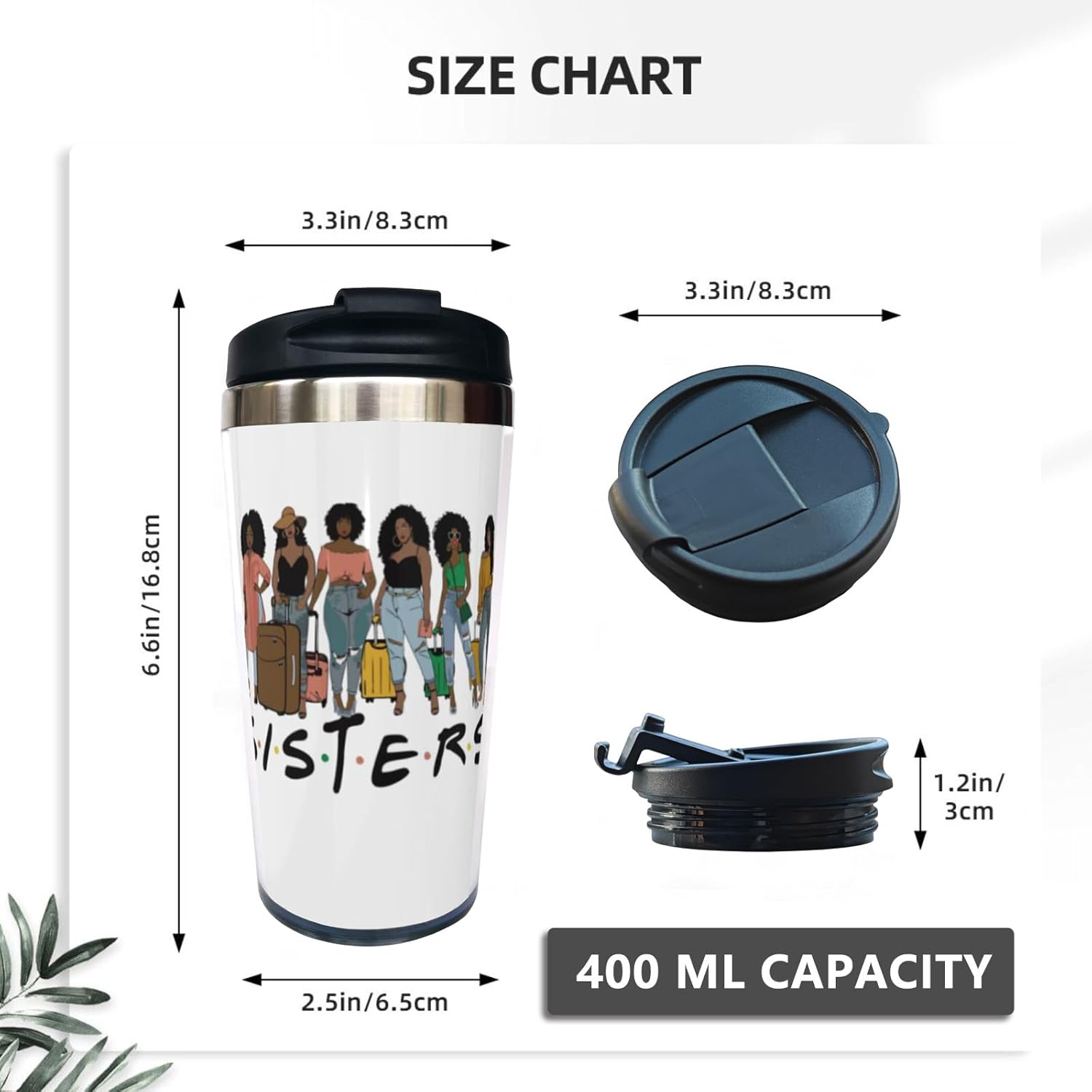 African American Sister Travel Coffee Mug 13 Oz, Cute Stainless Steel Insulated Tumbler Cup with Lid for Bestie - Perfect Anniversary, Birthday & Christmas Gift for Women, Sister, Friend - Image 4