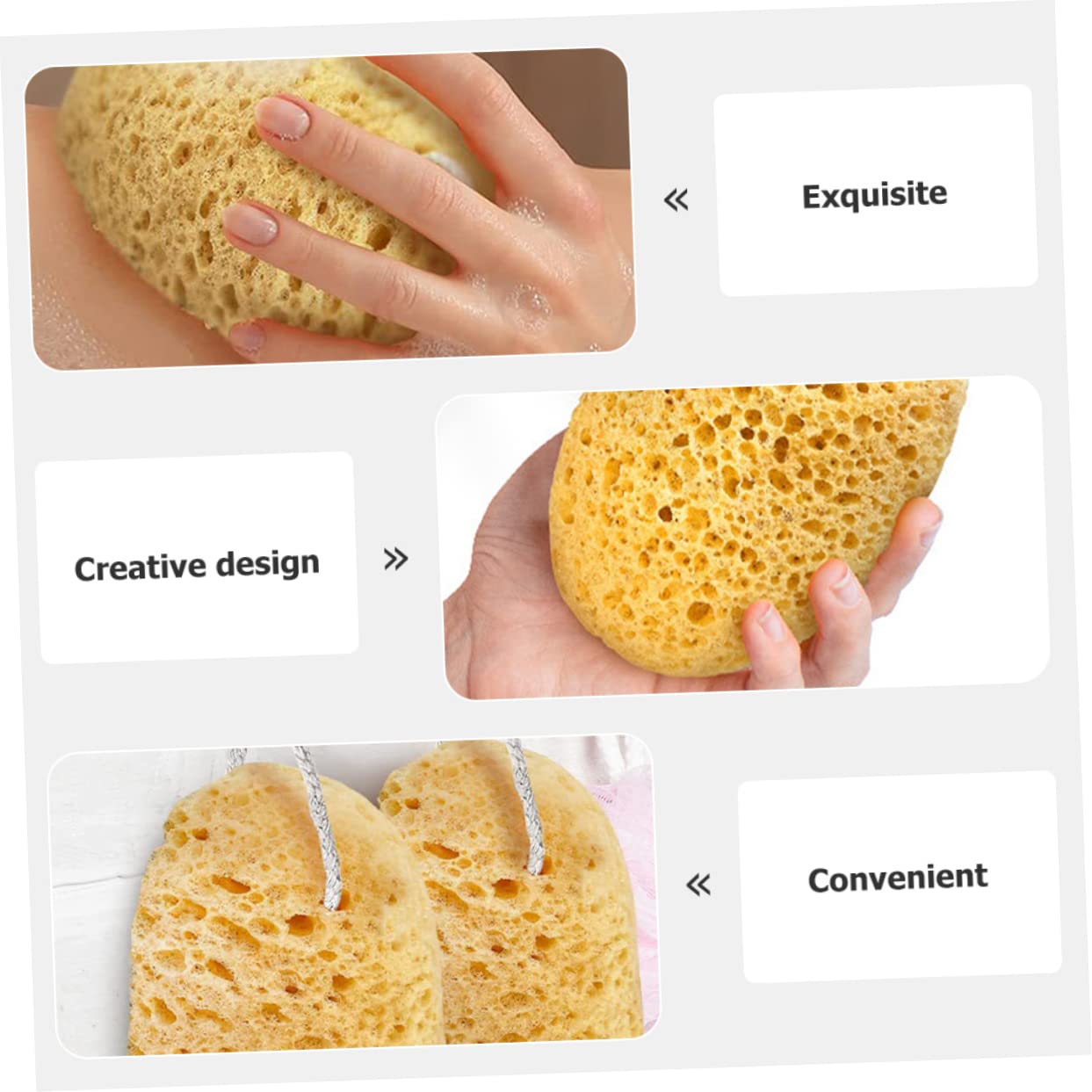 Healeved 8piezas Esponjas De Baño Exfoliantes Esponjas Suaves y Absorbentes Para Ducha Limpieza Profunda y Cuidado Piel Diseño Ergonómico y Lazo Para Secado Rápido