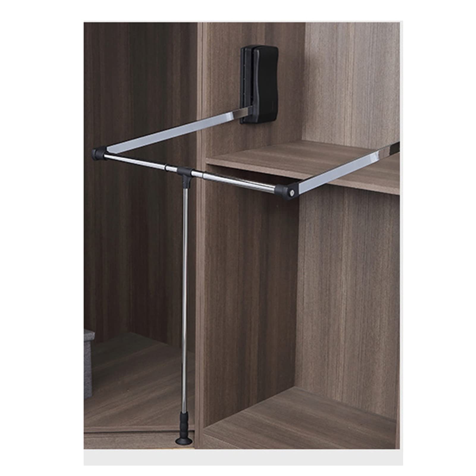 HTTGDGDH Adjustable Closet Hanging Rod, Pull Down Clothes Hanger Organizer, Bedroom Storage System For Garments, Load Capacity 20Kg, Fits 930-1250Mm Closets, Easy Installation,700-930mm