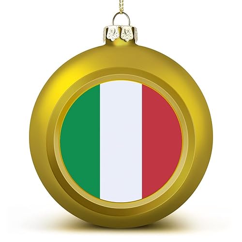DOREENABE Italy Christmas Ball Ornament, Nations Flag, Italy Flag Ball Ornaments Hanging Keepsake for Xmas Anniversary Holiday Birthday Gift