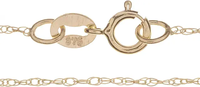 Solid 9ct Yellow Gold Prince of Wales Twist Rope Chain Necklace for Ladies