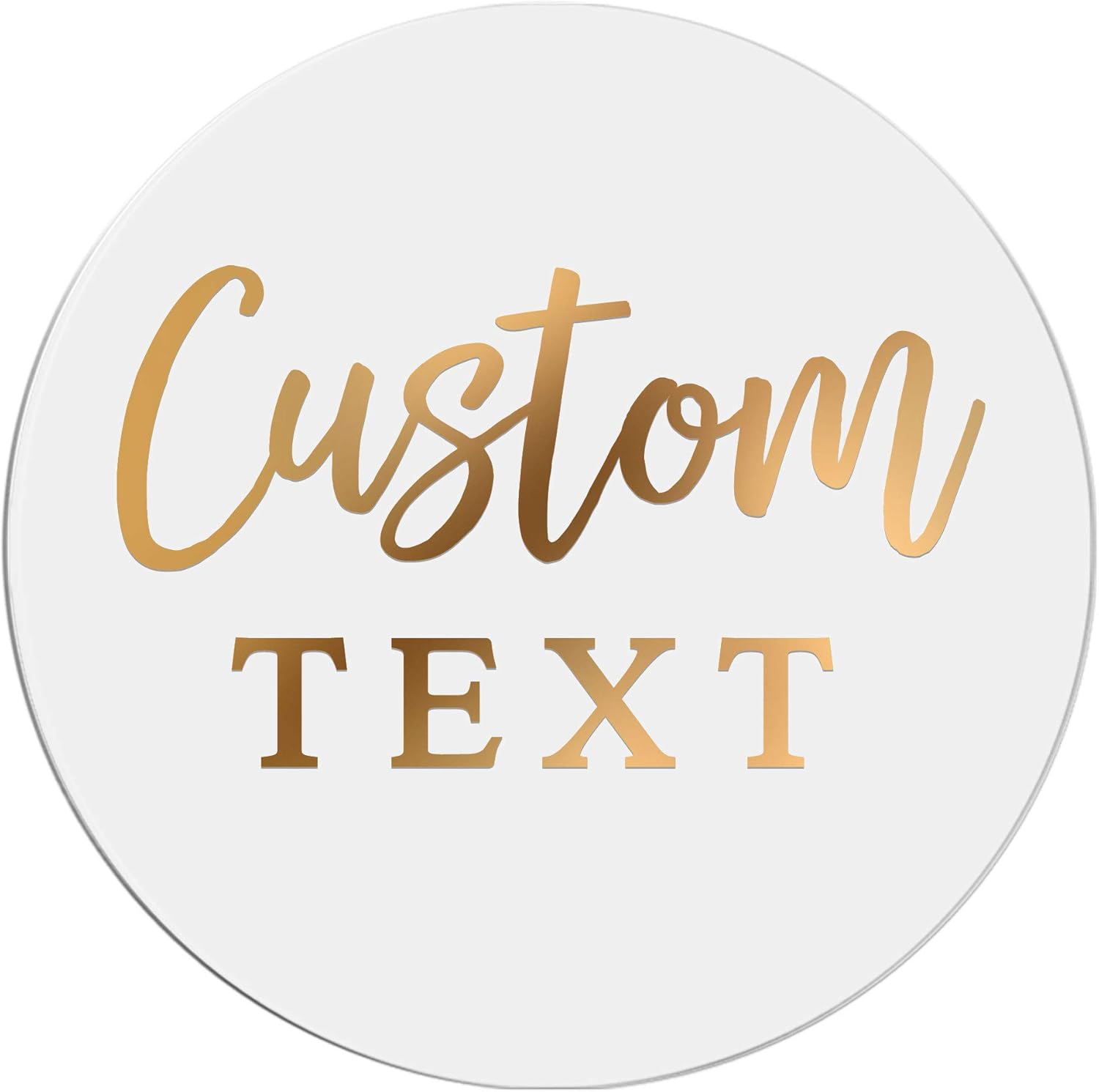 Custom Foiled Logo Labels Stickers Personalized Text Business Logo Clear Transparent Gold Foil Silver Customize Wedding Stickers (Round)