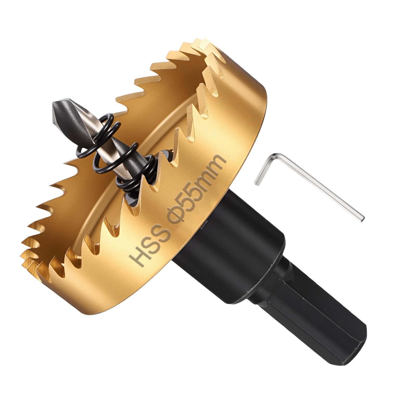 METALLIXITY Hole Saw 55mm (2-11/64"), 4241 High Speed Steel Hole Cutter with Center Drill Bit