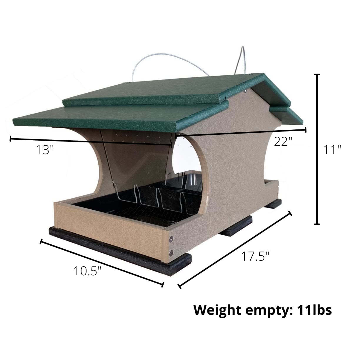 JCS Wildlife Large Poly Hopper Bird Feeder - Mounting Pole Bundles Available! - Picture 38 of 48