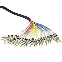 Vista 2 de Seismic Audio - SASRT-24x15-24 canales TRS Snake Cable - 14 pulgadas - 15 pies de largo - Extremos útiles - Serpiente de efectos de audio