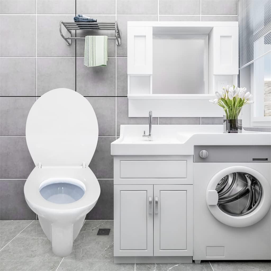 Button Toilet Accessories Cover is White Slow Down and No Noise