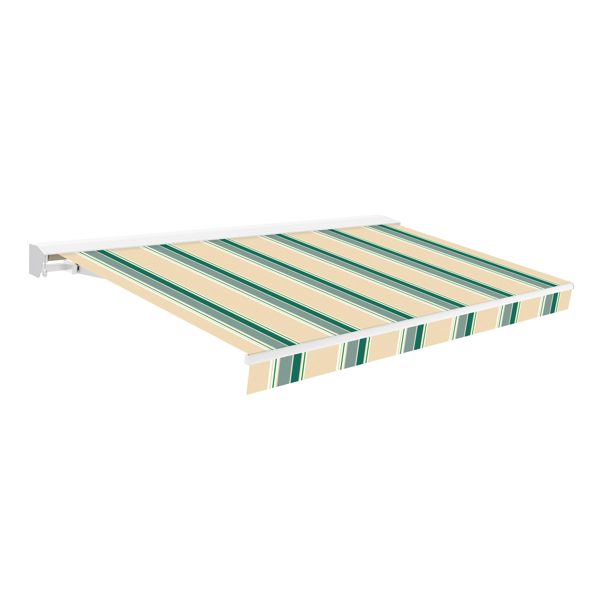 Wasabi – Toldo Exterior Enrollable 3x2m Beige Verde – Estructura Semicofre de Aluminio - Lona Acrílica Protección Solar UV – Manivela incluida – Regulable en inclinación