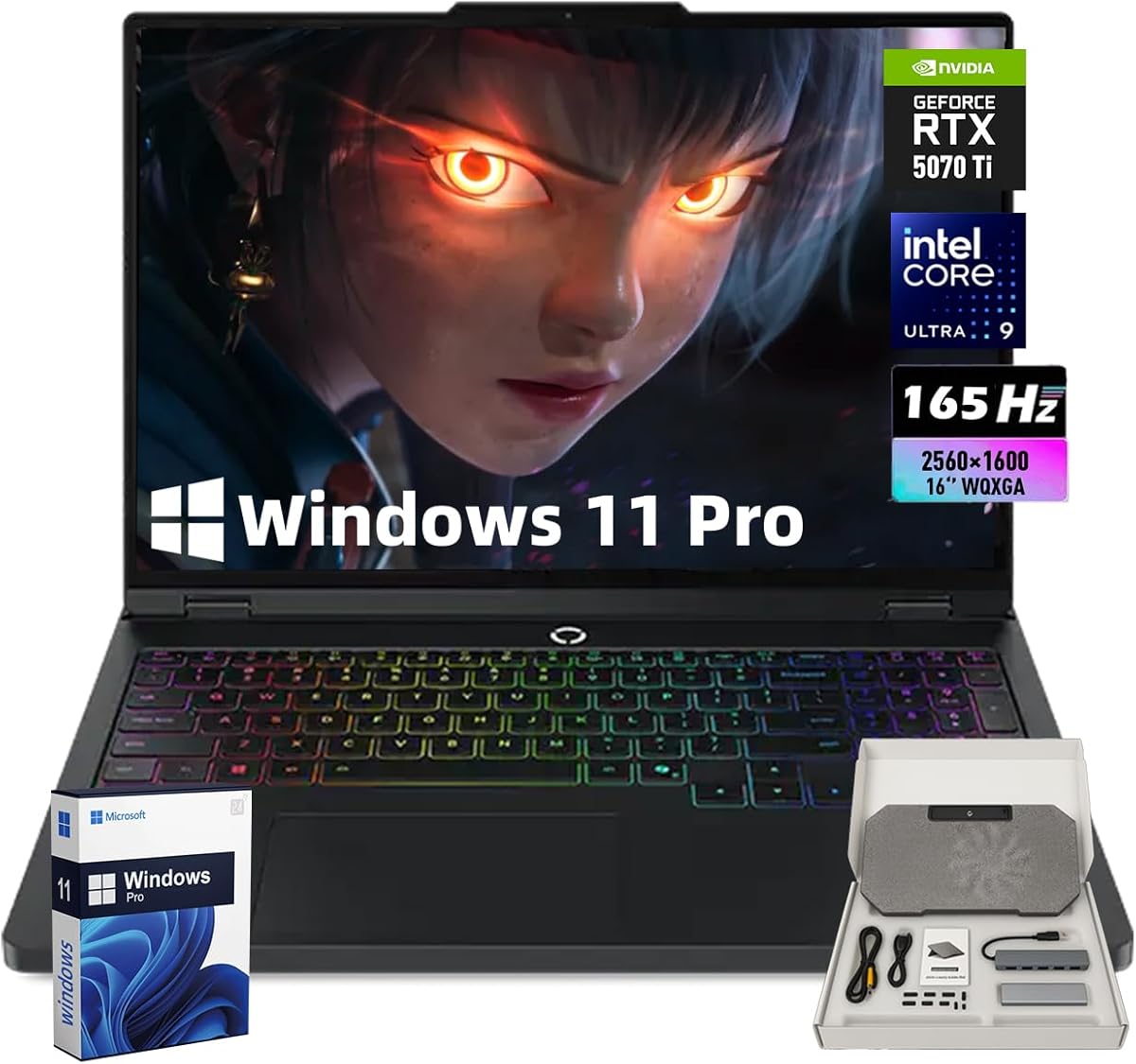 Lenovo Legion Pro 5i Gen 10 Gaming Laptop, Core Ultra 9 275HX Processor, 16" WQXGA (2560 x 1600) 165Hz, RTX 5070 Ti GPU 12GB GDDR7, 24zone RGB Backlit, Wi-Fi 7, Win 11pro (32GB DDR5 RAM | 2TB SSD) : Electronics