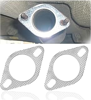 JOYCOURT 2PCS 2.5 Inch Ultra Seal Exhaust Flange Gasket - Reinforced High Temp 2-Bolt for Secure Car Exhaust Connection