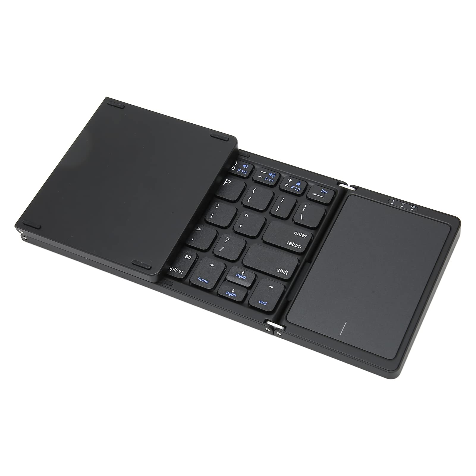 Tastiera pieghevole con touchpad, tastiera portatile senza fili per Bluetooth, tastiera pieghevole senza fili a grandezza naturale con USB C ricaricabile, supporta 3 dispositivi